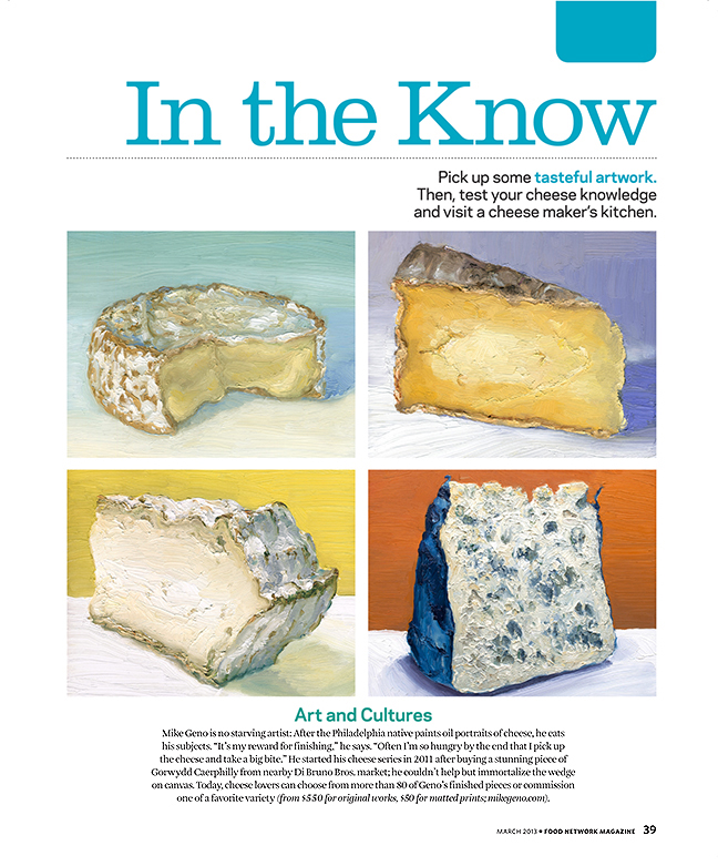Mike Geno in Food Network Magazine cheese art